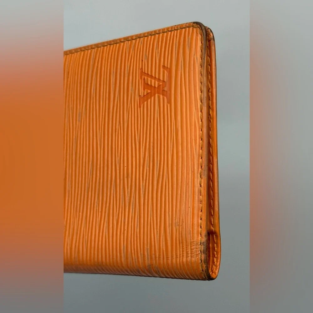 Louis Vuitton orange epi leather long wallet/checkbook holder - Picture 6 of 13